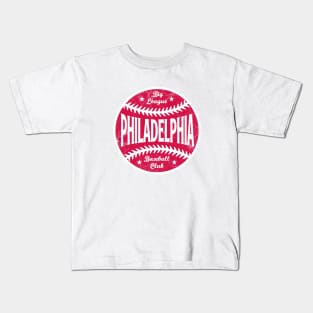 Philadelphia Retro Big League Baseball - White Kids T-Shirt